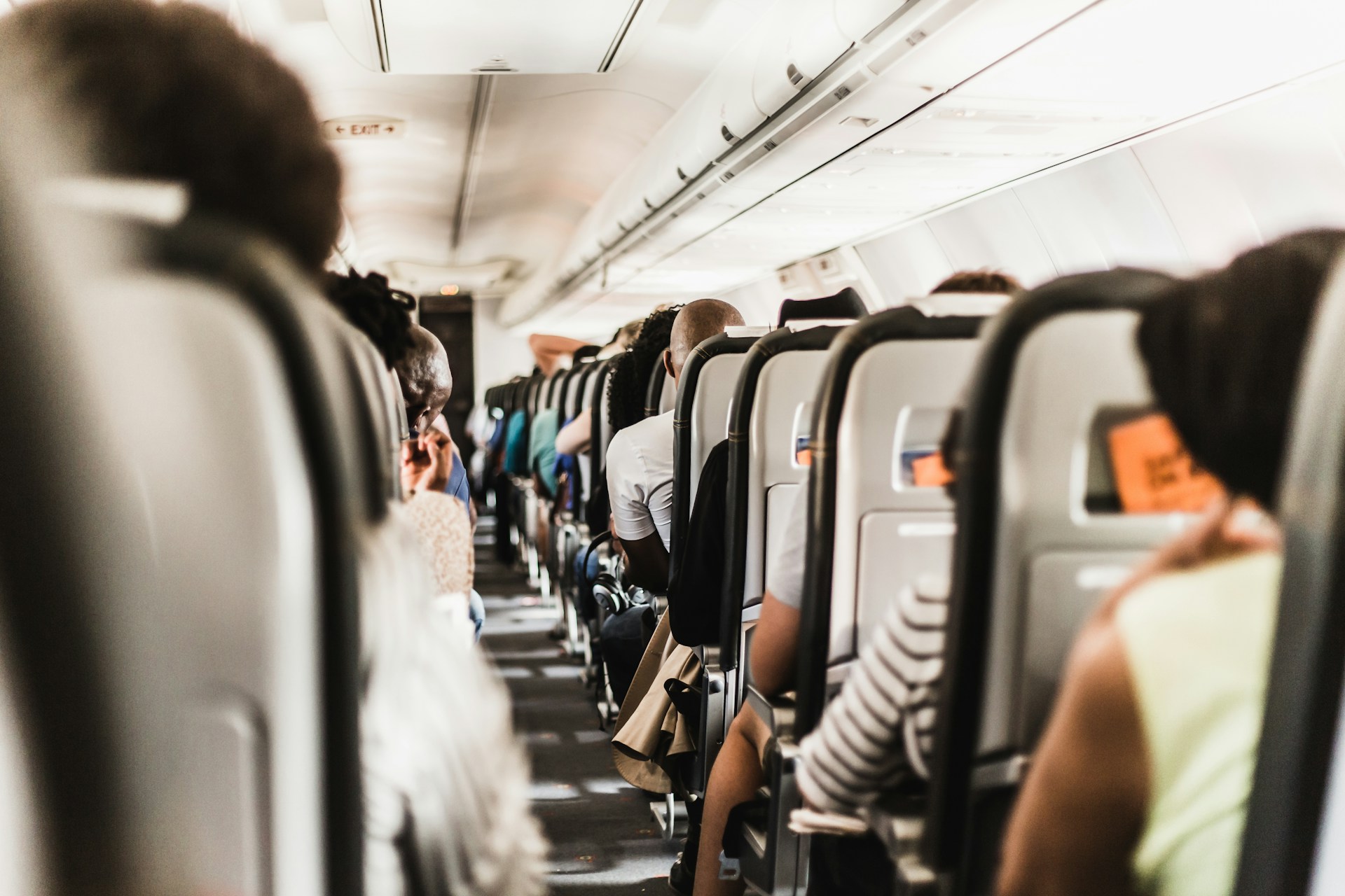 A row of airline seats