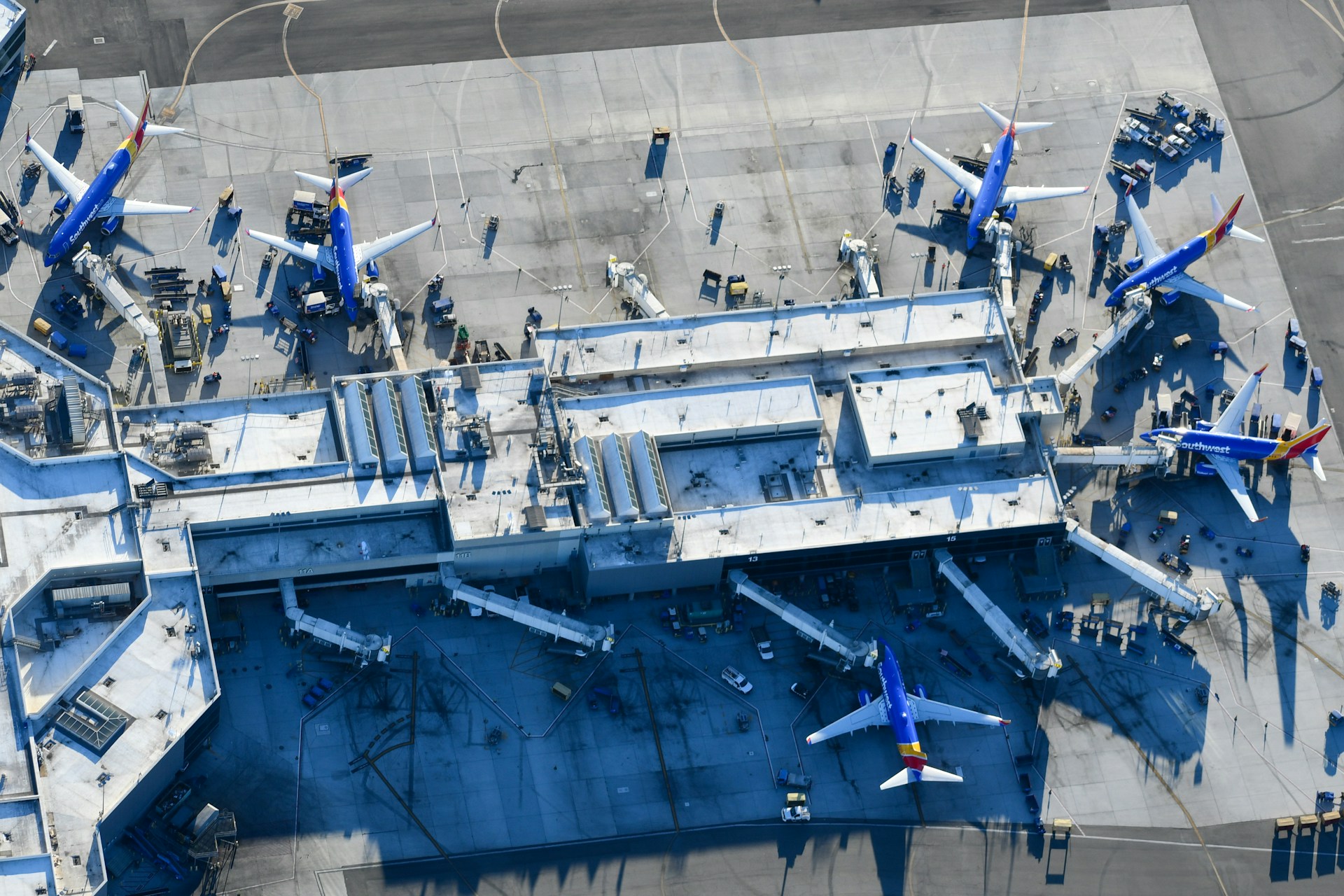 An overhead view of Terminal 1 at LAX