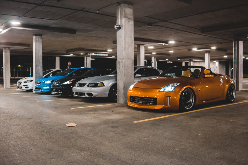 cars parked in car park