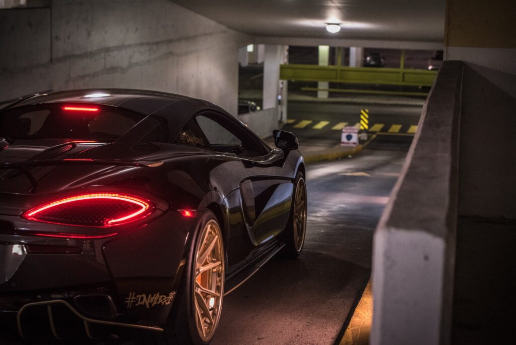 car going into multi-storey car park
