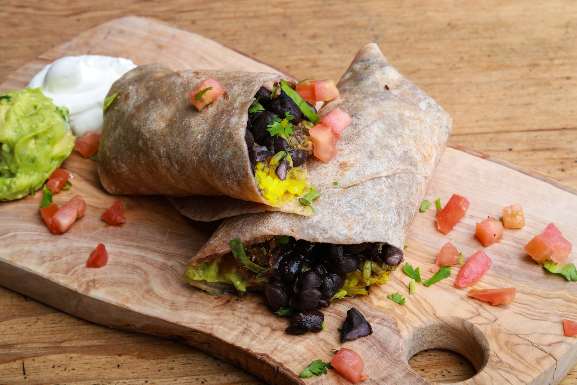 burrito stuffed with vegetables
