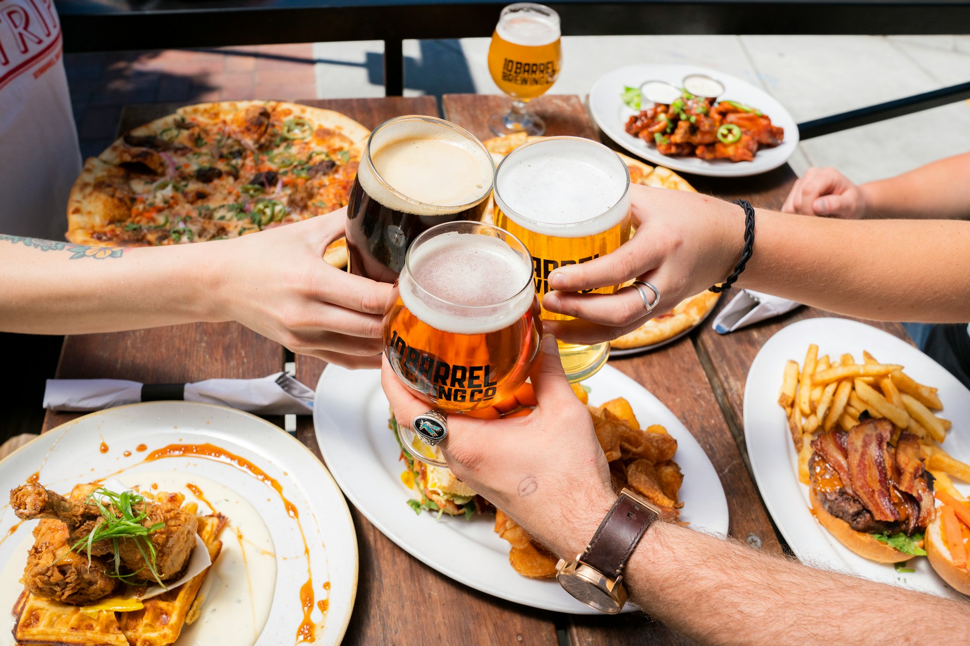 food, beer, food and drink