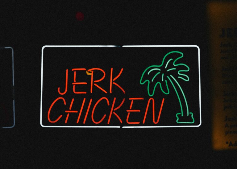 jerk chicken neon sign