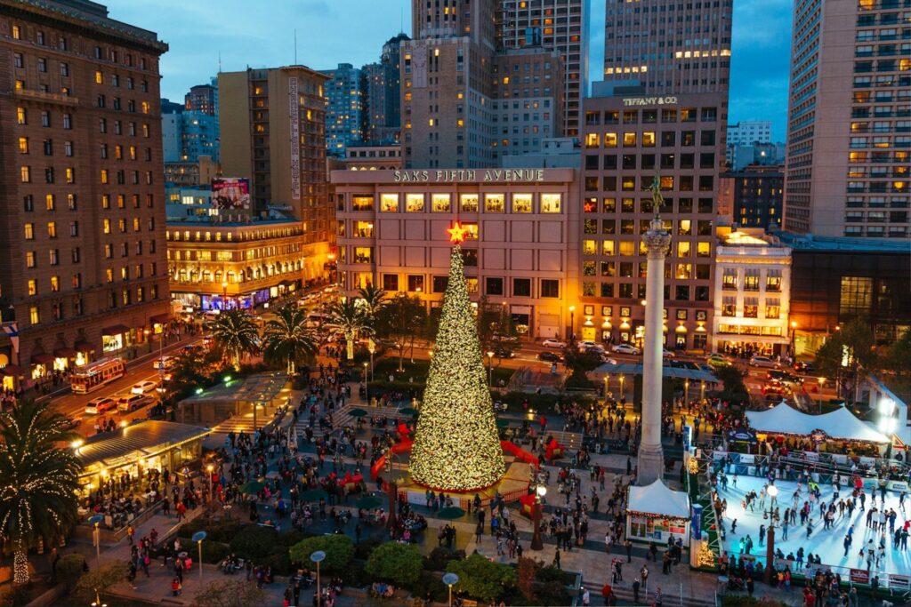 Christmas decorations in San Francisco