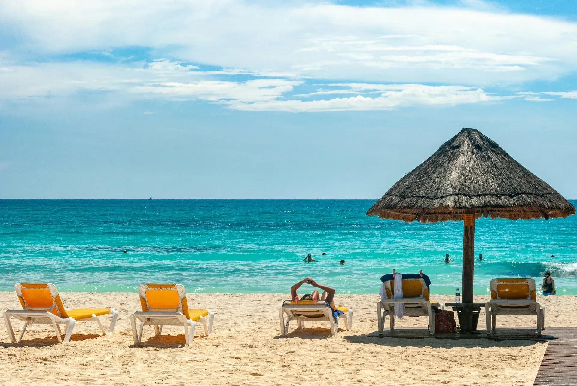 beach with sunny sky