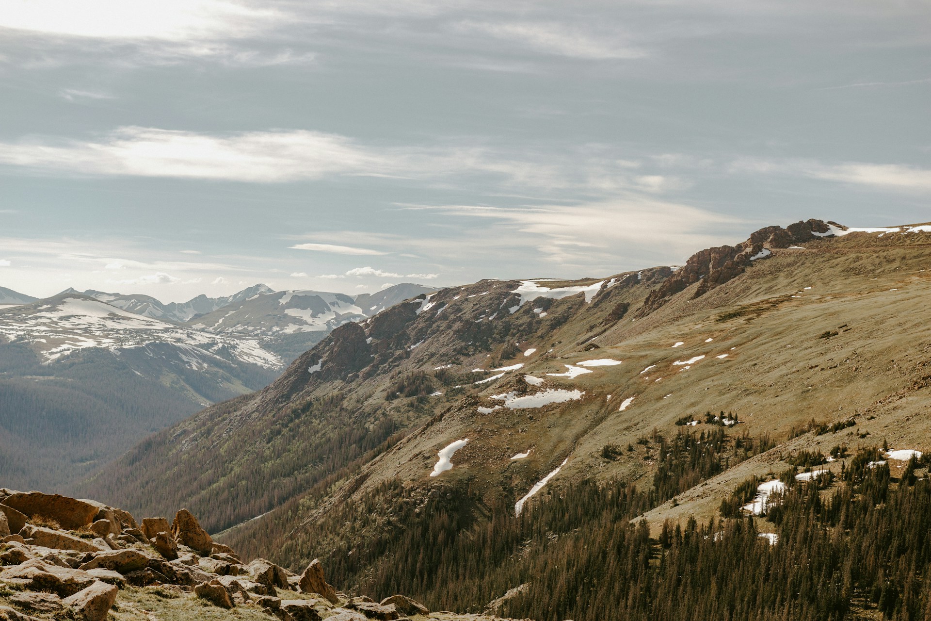 Snowy mountain view from Trail Ridge Road, Colorado