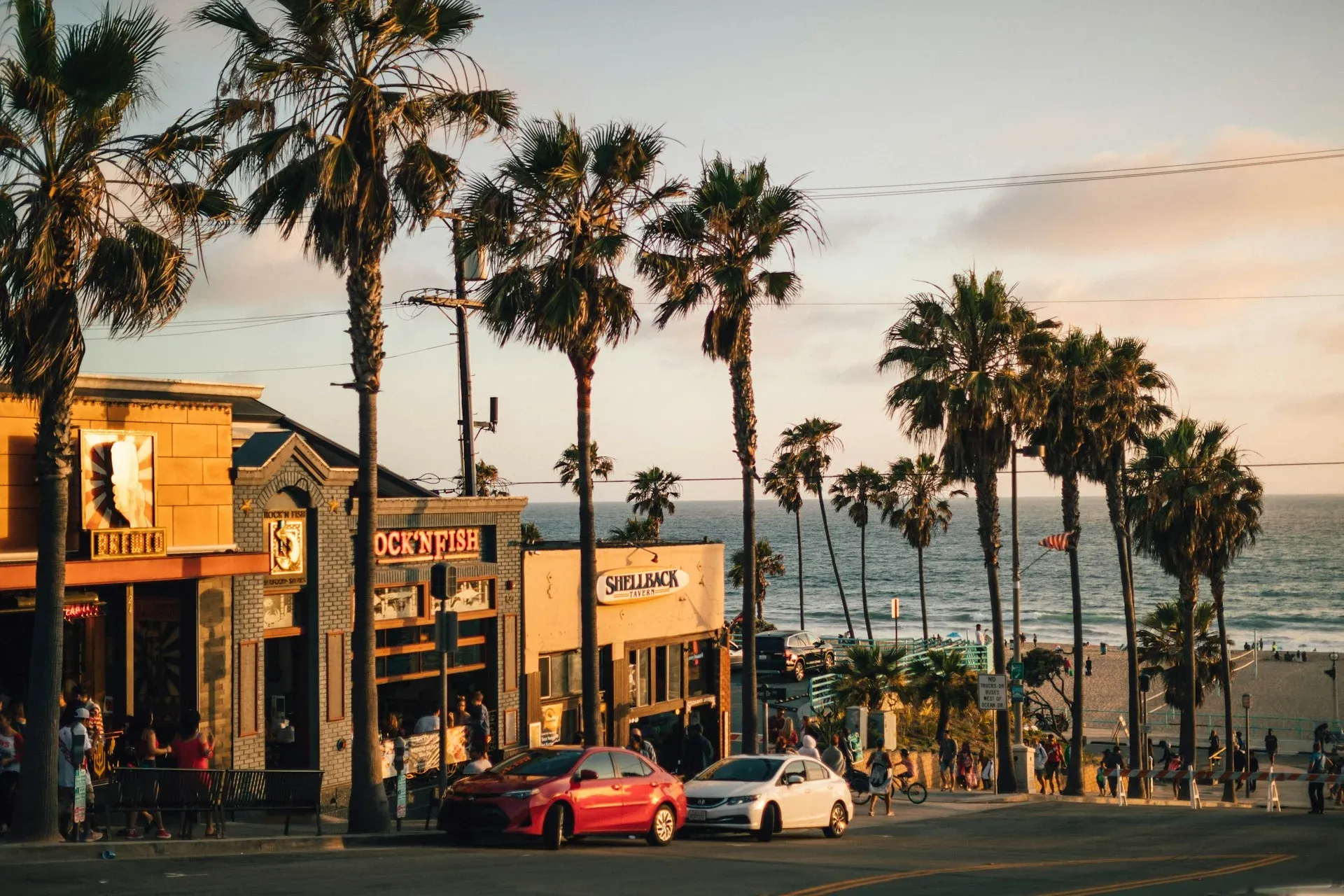shops leading down to beach