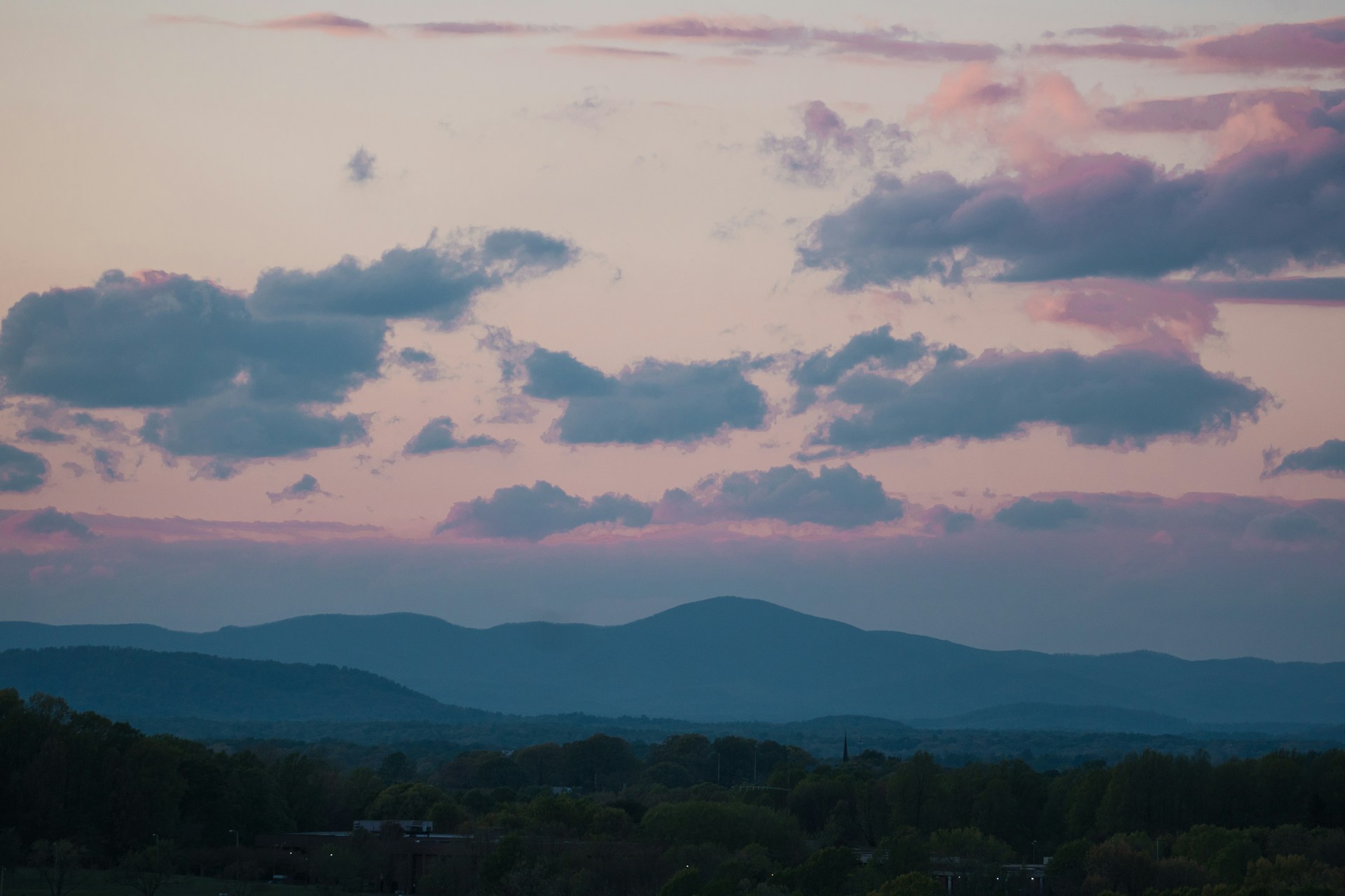 Mountains at sunset in Virginia