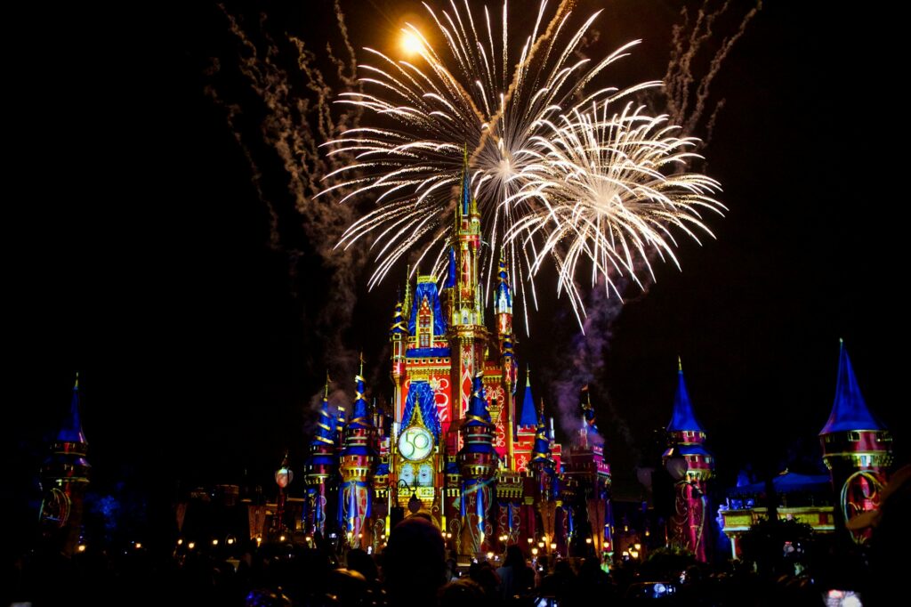 Fireworks over the castle at Disney World