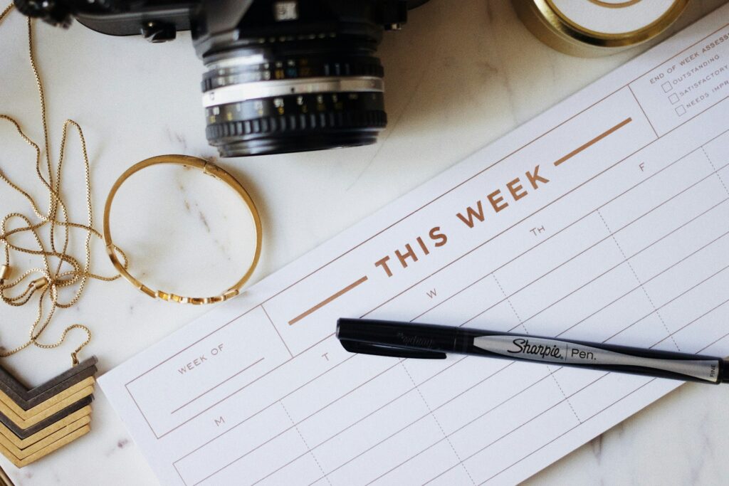 A small calendar page titled 'This Week'