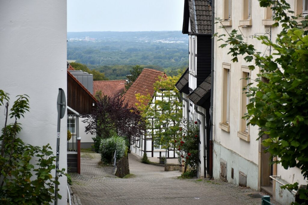 Empty streets in a quaint small town
